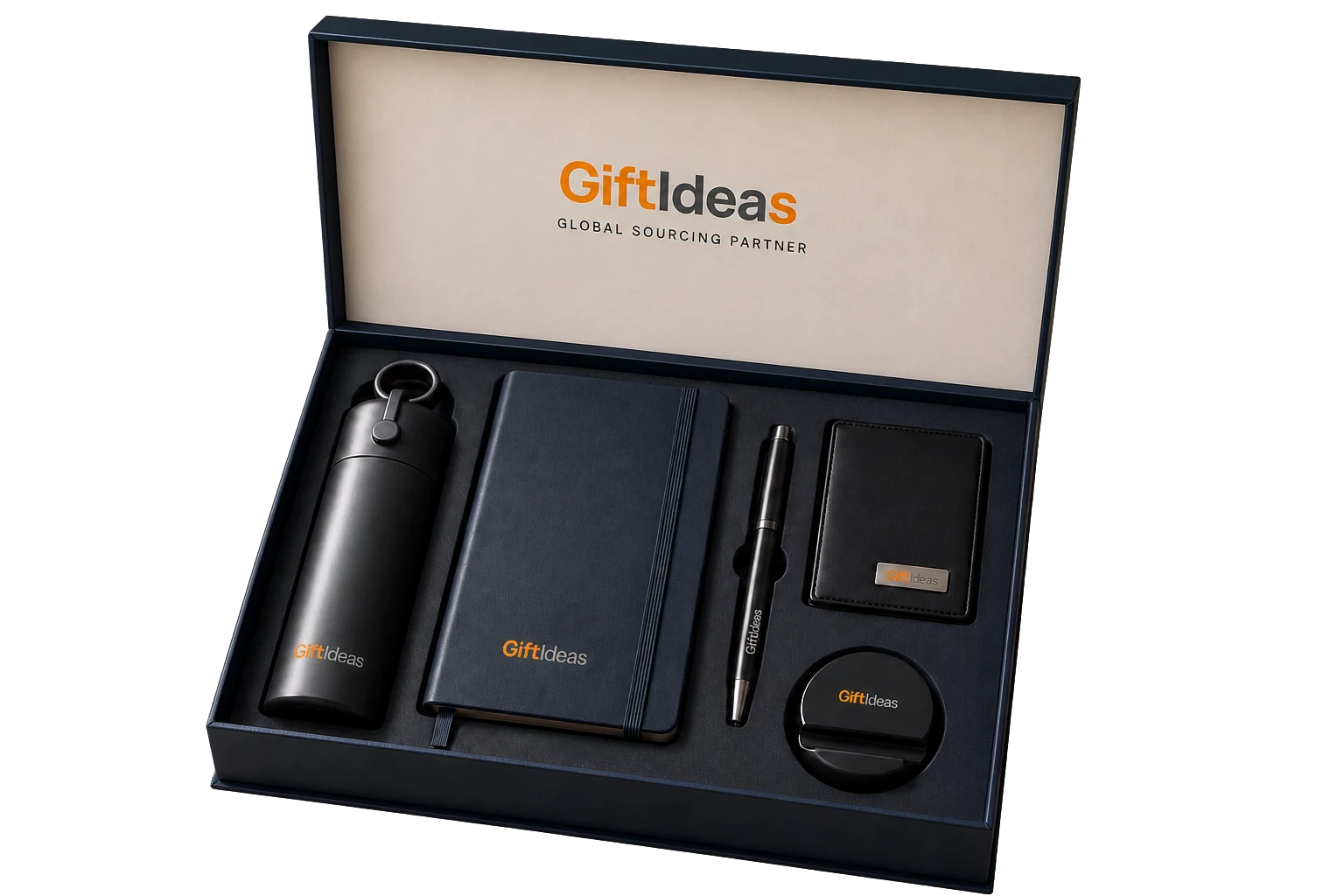 Giftideas coordinated premium campaign gift set and branded packaging
