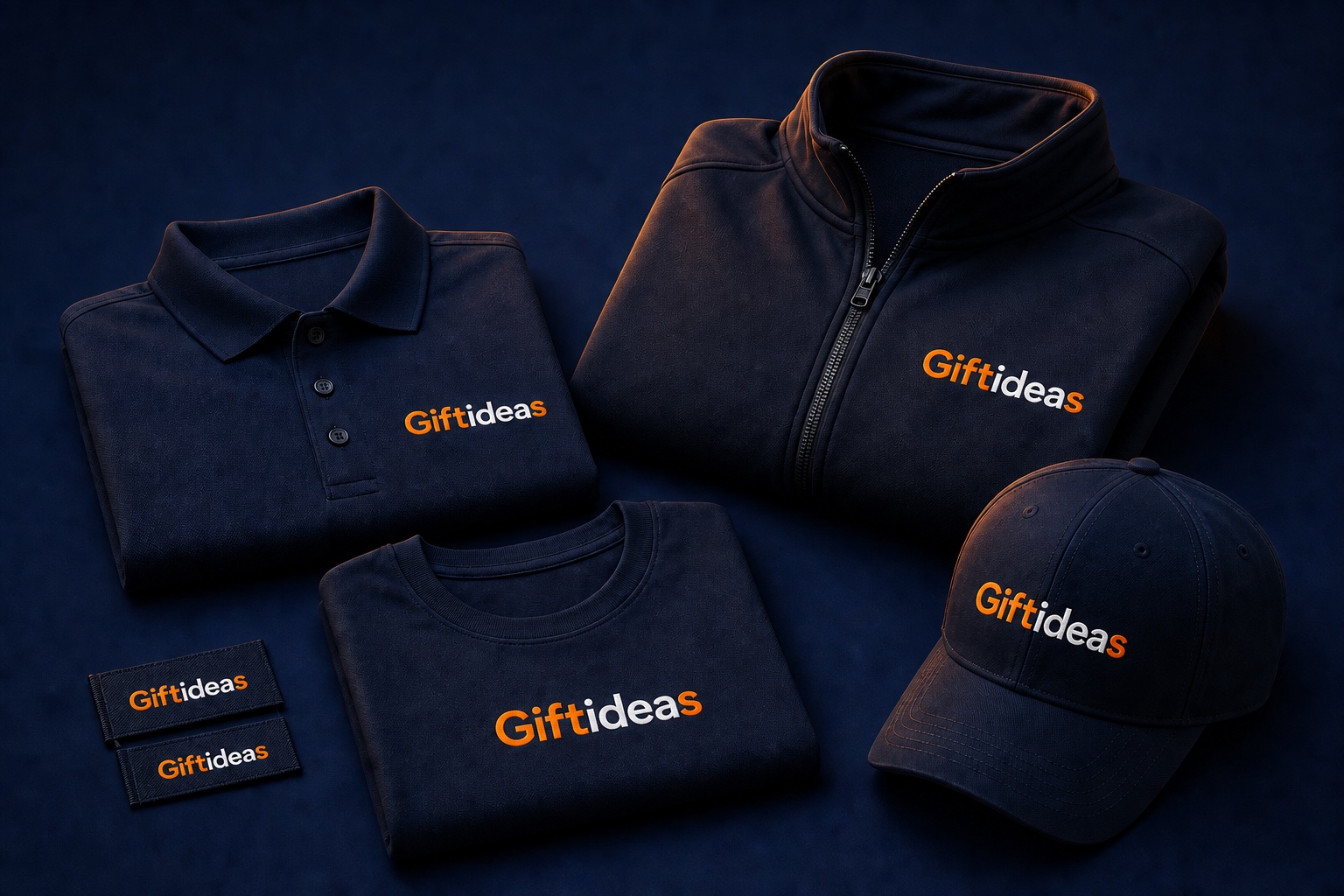 Giftideas custom polo, T-shirt, jacket and cap manufacturing range