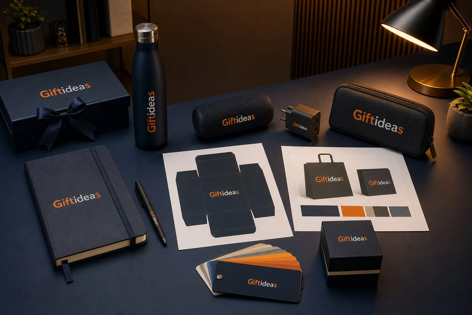 Giftideas branded product samples ready for an international sourcing quotation