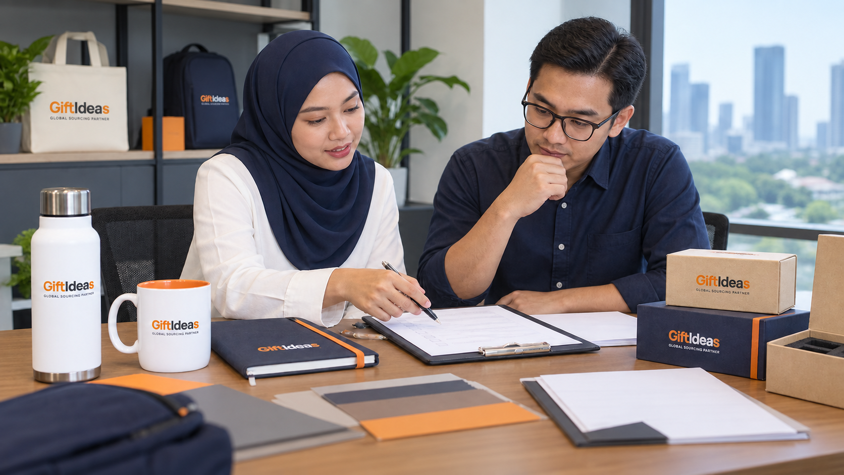 Giftideas sourcing consultant reviewing an international corporate gift RFQ