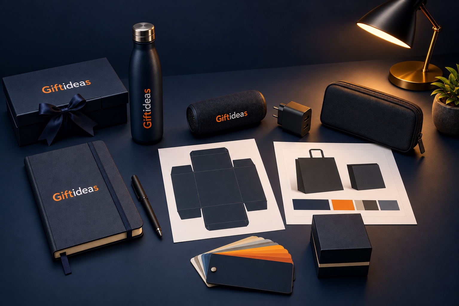 Giftideas branded product samples ready for an international sourcing quotation