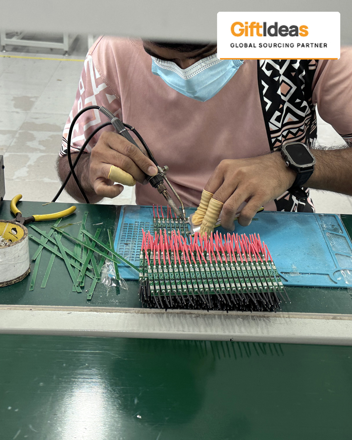 Circuit assembly at a production workbench
